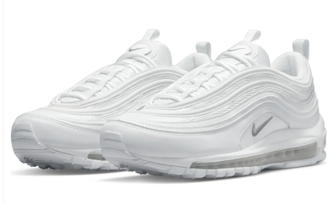 White Low-Top Sneakers with Wave-Panel Design