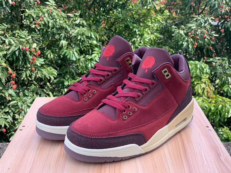 Air Jordan 3 OG Premium Bin 23 – Burgundy Sneakers