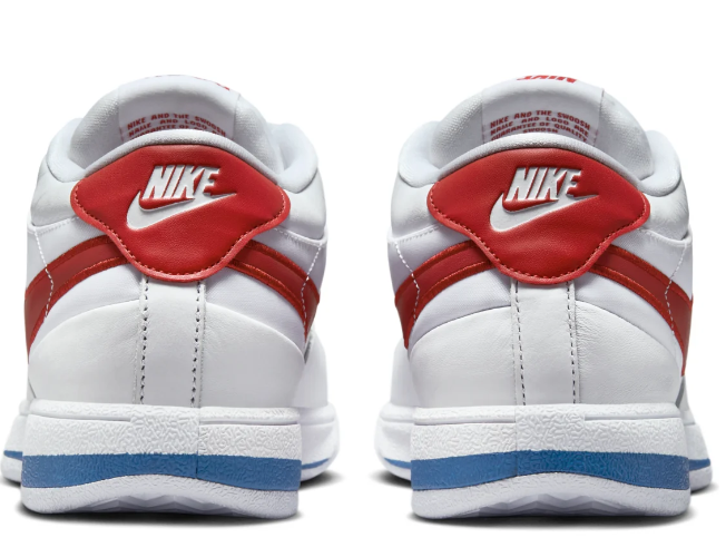 Nike White Low-Top Sneakers with Red & Blue Accents