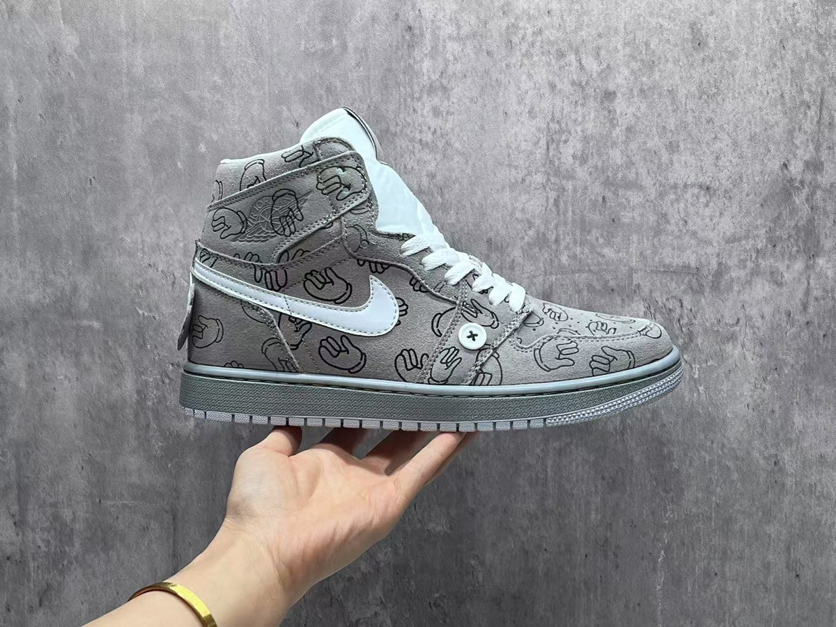 Air Jordan 1 Retro Angel – Grey Graphic High-Top Sneakers