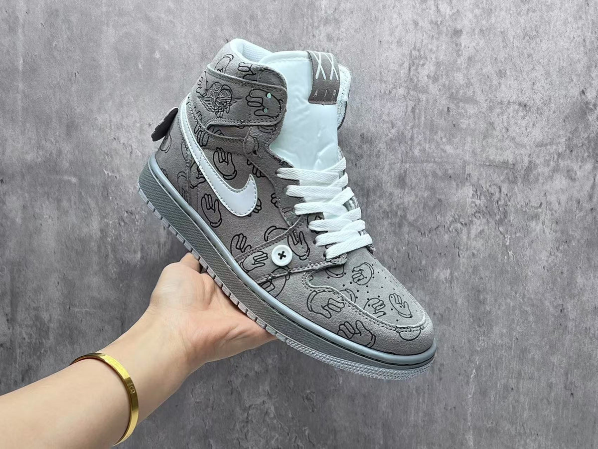 Air Jordan 1 Retro Angel – Grey Graphic High-Top Sneakers