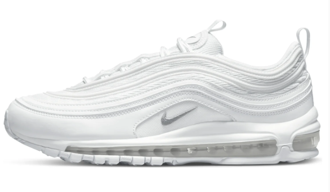 White Low-Top Sneakers with Wave-Panel Design