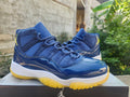 Air Jordan 11 Navy Blue & Yellow High-Top Sneakers