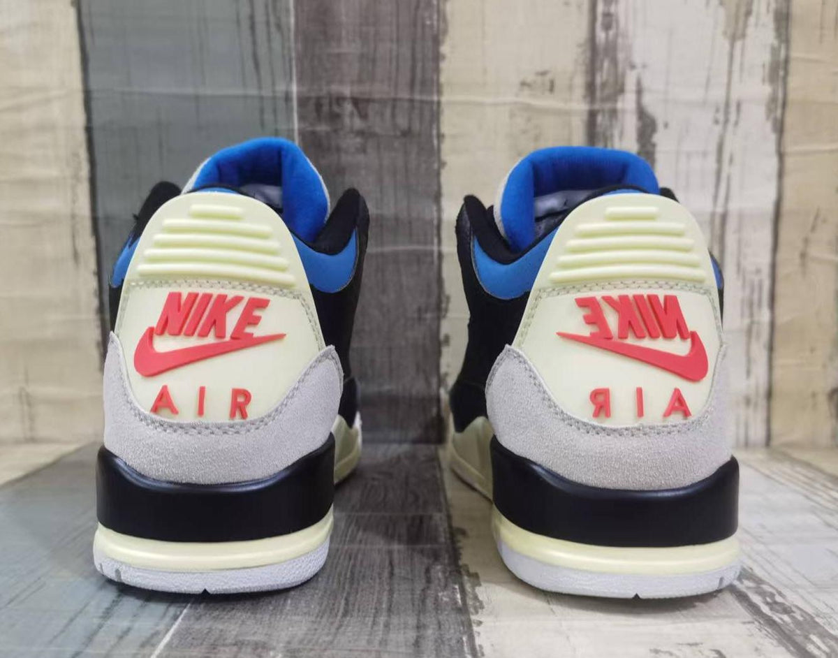 Air Jordan 3 Retro Black-Blue-Red – Men's Sneakers