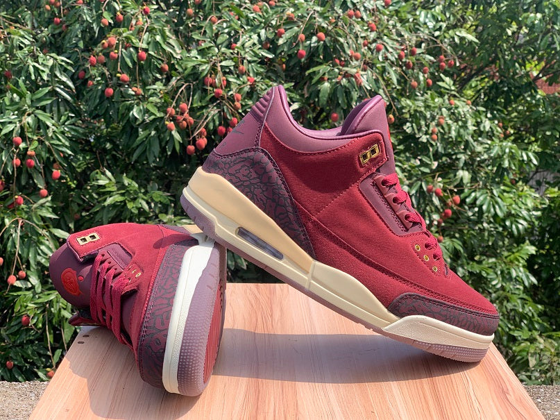 Air Jordan 3 OG Premium Bin 23 – Burgundy Sneakers
