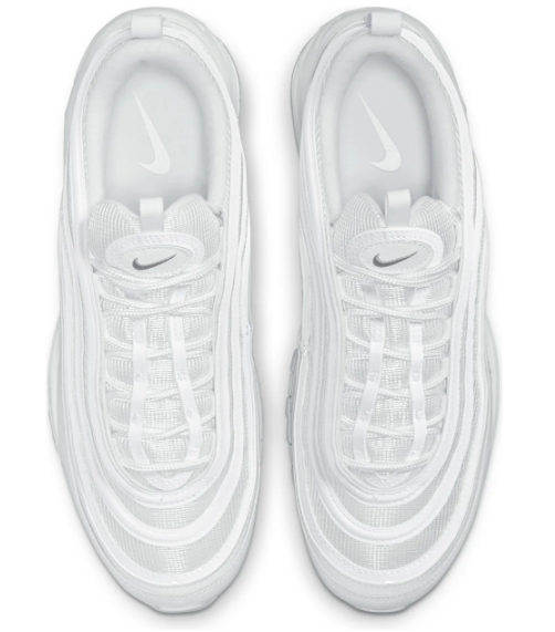 White Low-Top Sneakers with Wave-Panel Design