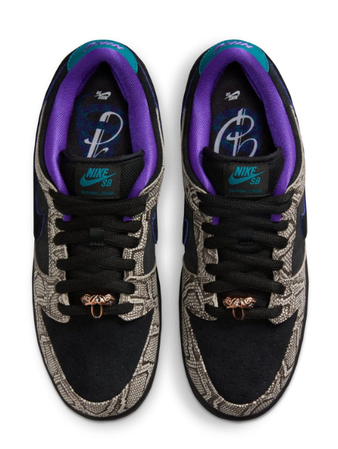 Nike SB Dunk Low Dashawn Jordan – Black & Fierce Purple Snakeskin Print