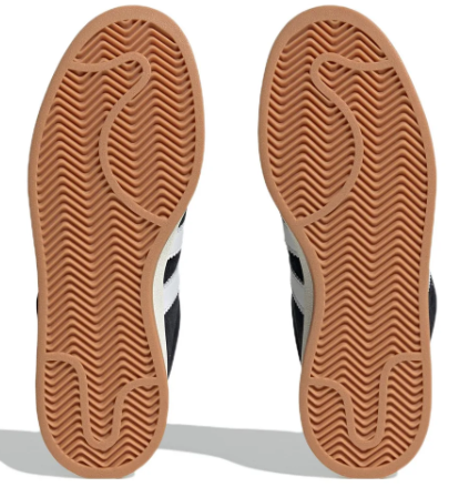 adidas Campus Black & White Low-Top Sneakers with Gum-Colored Sole