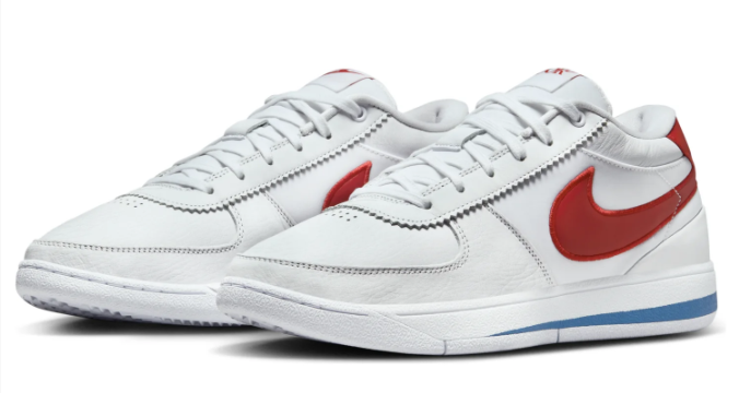 Nike White Low-Top Sneakers with Red & Blue Accents