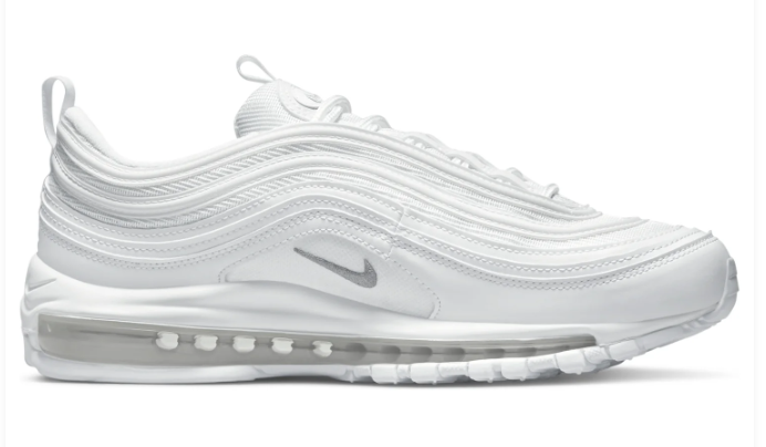 White Low-Top Sneakers with Wave-Panel Design