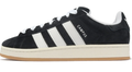 adidas Campus Black & White Low-Top Sneakers with Gum-Colored Sole